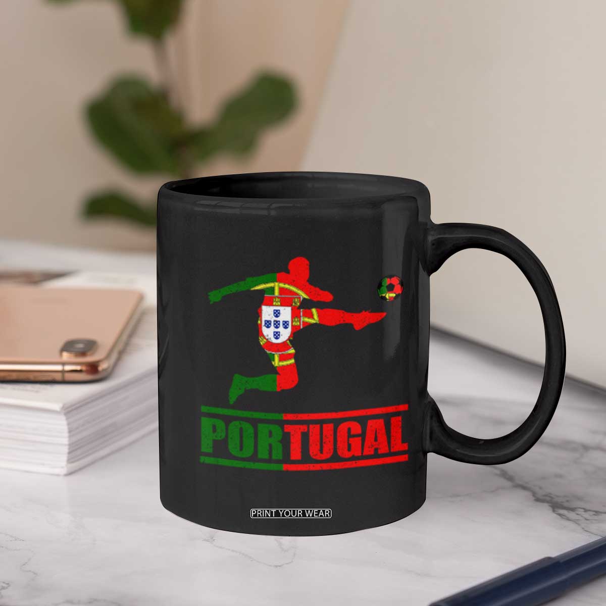Portugal Soccer Coffee Mug Portuguese Flag Futebol Football Player TS10 Print Your Wear