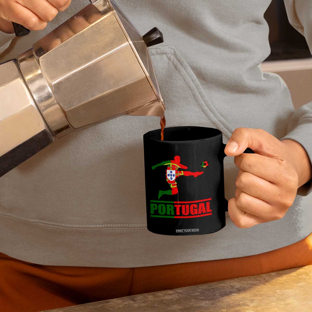 Portugal Soccer Coffee Mug Portuguese Flag Futebol Football Player TS10 Print Your Wear