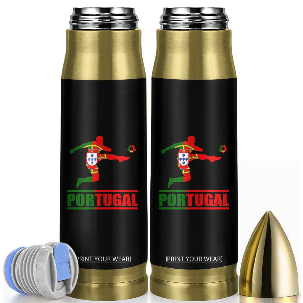 Portugal Soccer Bullet Tumbler Portuguese Flag Futebol Football Player TS10 Black Print Your Wear