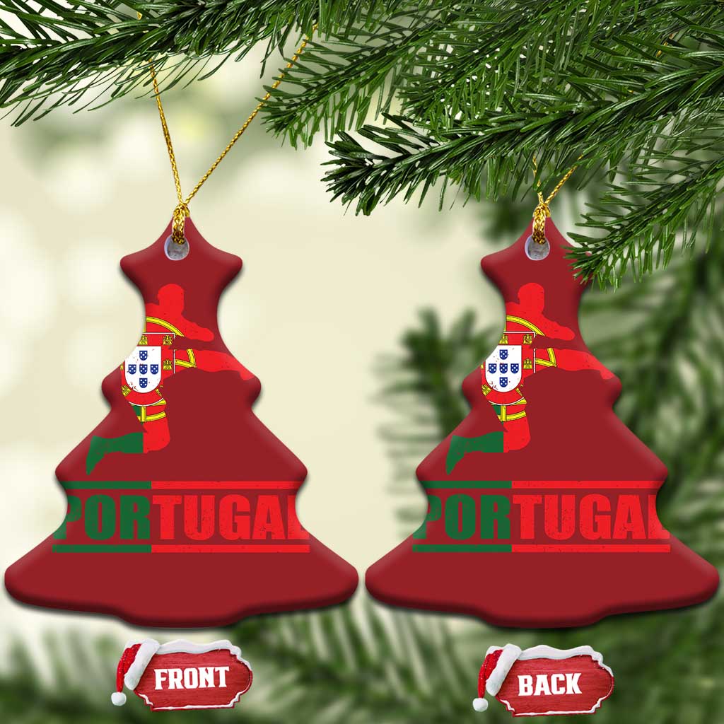 Portugal Soccer Christmas Ornament Portuguese Flag Futebol Football Player TS10 Christmas Tree Red Print Your Wear