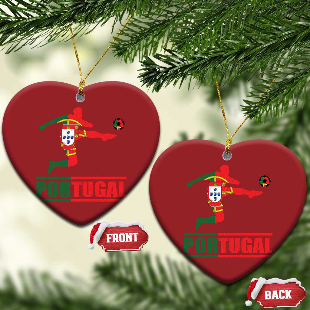 Portugal Soccer Christmas Ornament Portuguese Flag Futebol Football Player TS10 Heart Red Print Your Wear