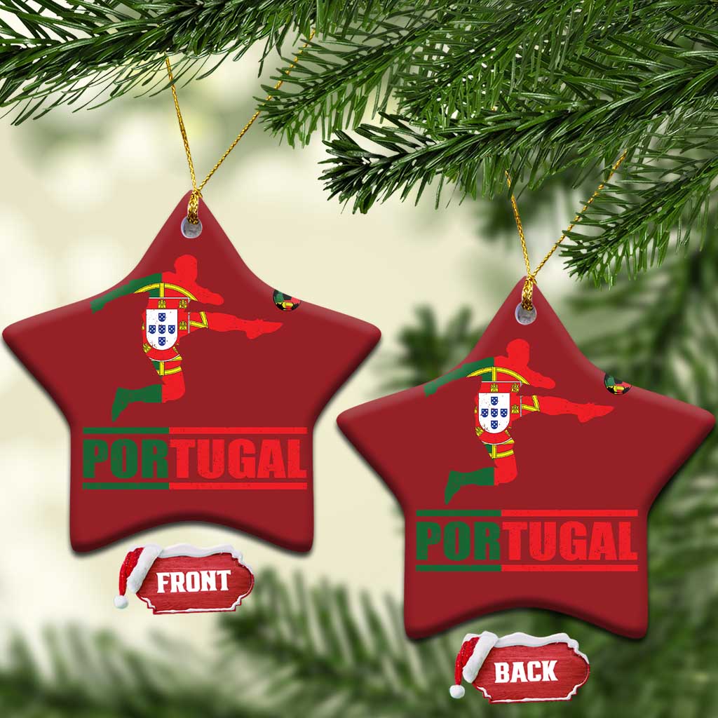 Portugal Soccer Christmas Ornament Portuguese Flag Futebol Football Player TS10 Star Red Print Your Wear