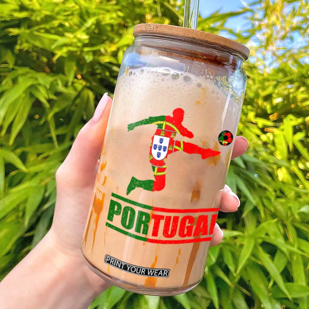 Portugal Soccer Glass Can Portuguese Flag Futebol Football Player TS10 Black Print Your Wear