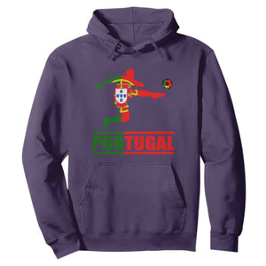 Portugal Soccer Hoodie Portuguese Flag Futebol Football Player TS10 Purple Print Your Wear