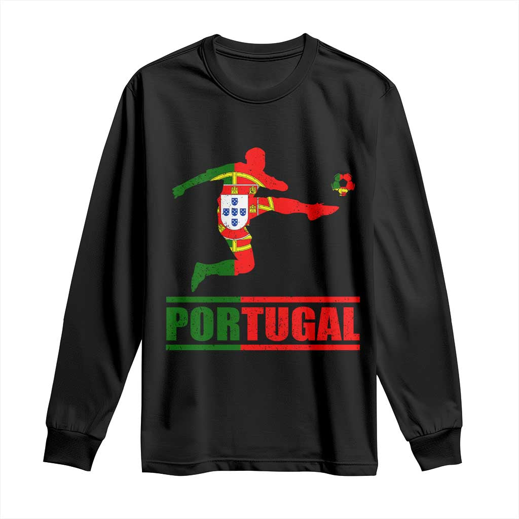 Portugal Soccer Long Sleeve Shirt Portuguese Flag Futebol Football Player TS10 Black Print Your Wear