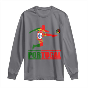 Portugal Soccer Long Sleeve Shirt Portuguese Flag Futebol Football Player TS10 Charcoal Print Your Wear