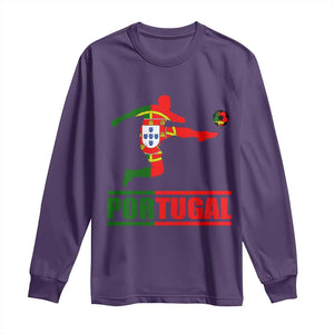 Portugal Soccer Long Sleeve Shirt Portuguese Flag Futebol Football Player TS10 Purple Print Your Wear
