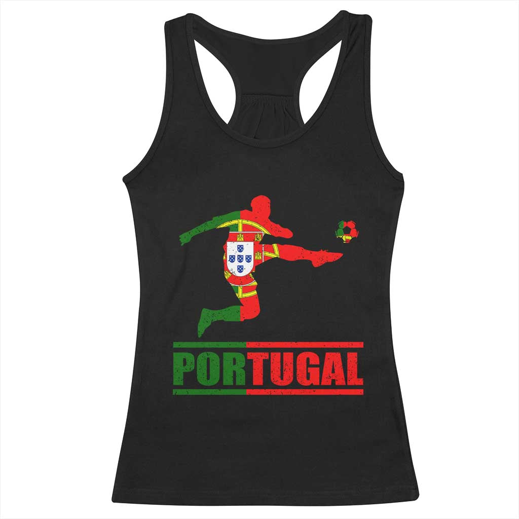 Portugal Soccer Racerback Tank Top Portuguese Flag Futebol Football Player TS10 Black Print Your Wear