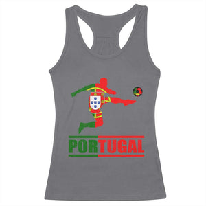 Portugal Soccer Racerback Tank Top Portuguese Flag Futebol Football Player TS10 Charcoal Print Your Wear