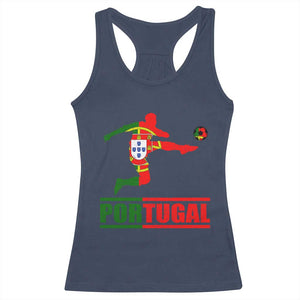 Portugal Soccer Racerback Tank Top Portuguese Flag Futebol Football Player TS10 Navy Print Your Wear