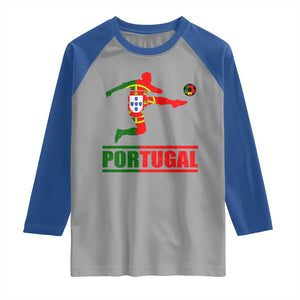 Portugal Soccer Raglan Shirt Portuguese Flag Futebol Football Player TS10 Sport Gray Royal Print Your Wear