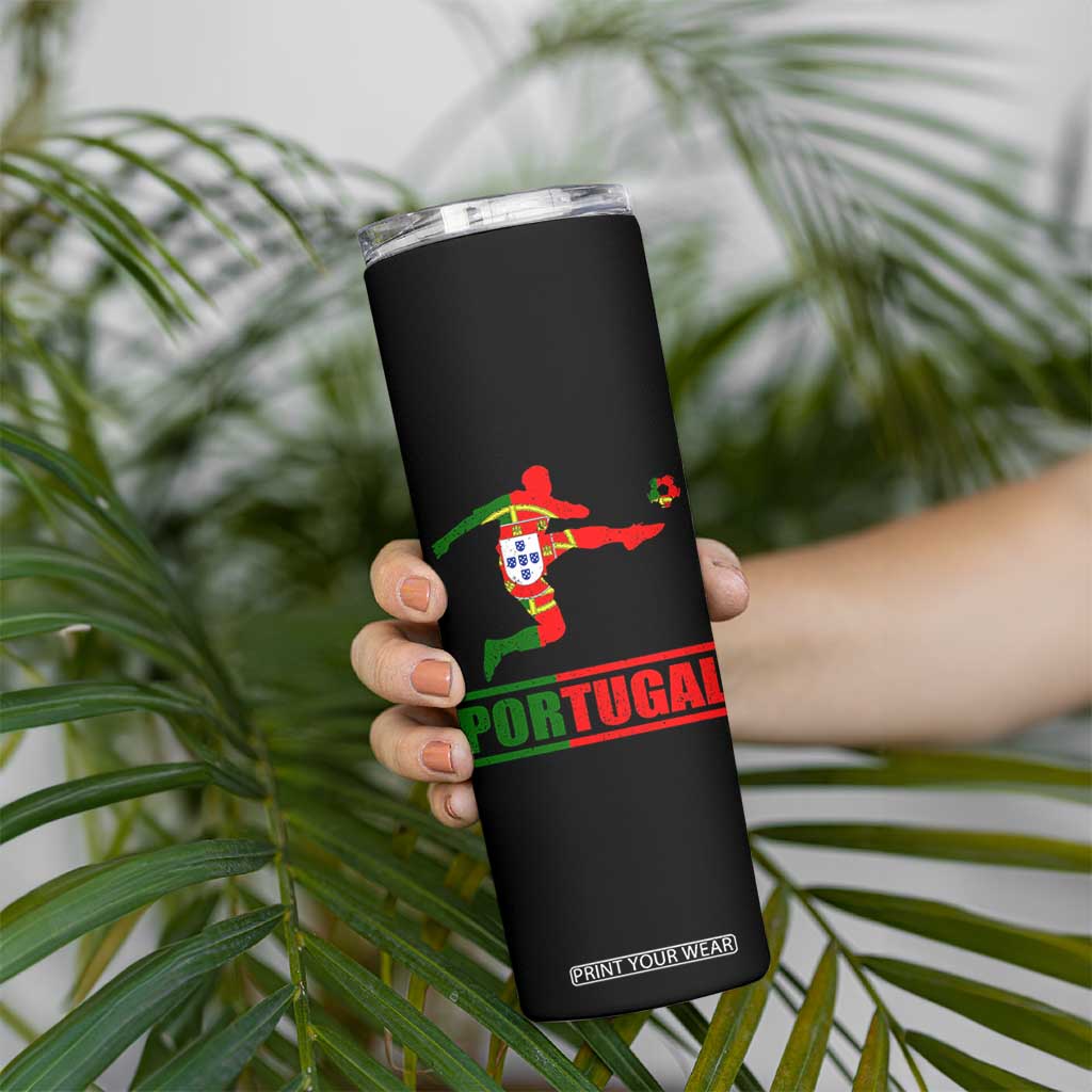 Portugal Soccer Skinny Tumbler Portuguese Flag Futebol Football Player TS10 Print Your Wear