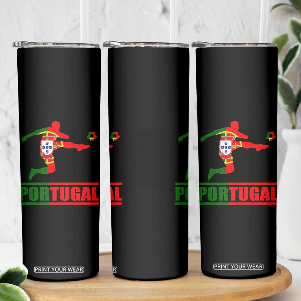 Portugal Soccer Skinny Tumbler Portuguese Flag Futebol Football Player TS10 Print Your Wear