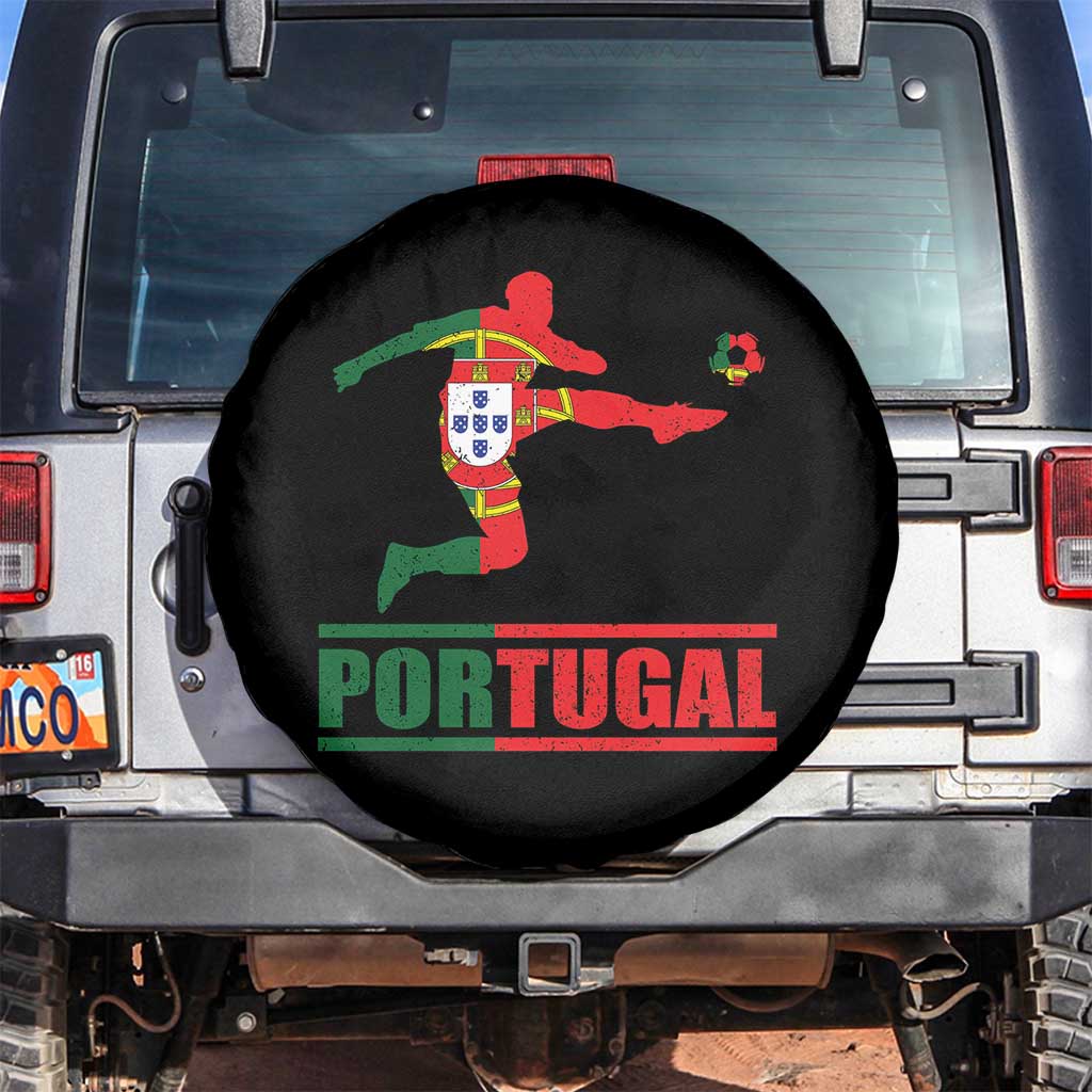 Portugal Soccer Spare Tire Cover Portuguese Flag Futebol Football Player TS10 No hole Black Print Your Wear