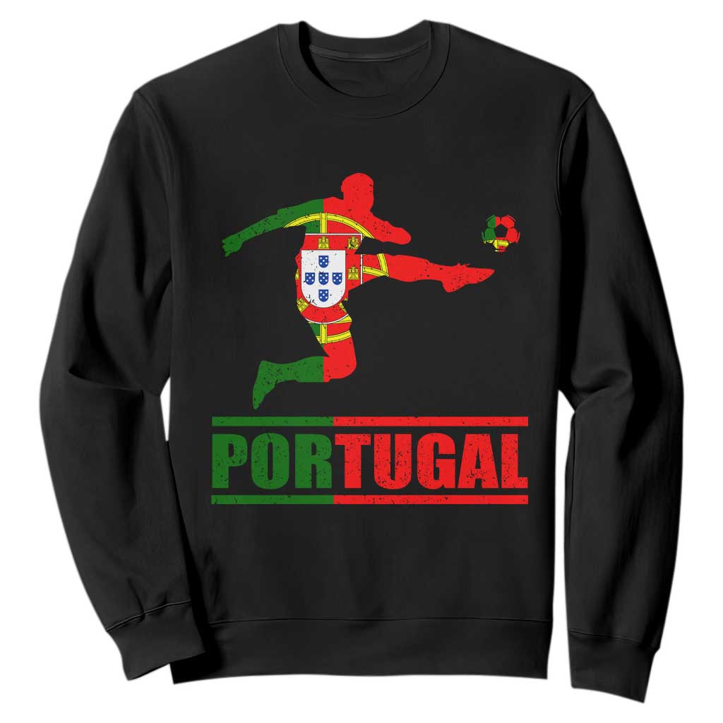 Portugal Soccer Sweatshirt Portuguese Flag Futebol Football Player TS10 Black Print Your Wear