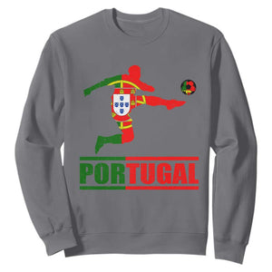 Portugal Soccer Sweatshirt Portuguese Flag Futebol Football Player TS10 Charcoal Print Your Wear