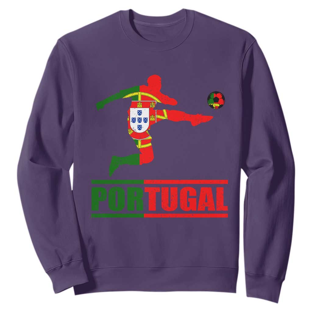 Portugal Soccer Sweatshirt Portuguese Flag Futebol Football Player TS10 Purple Print Your Wear