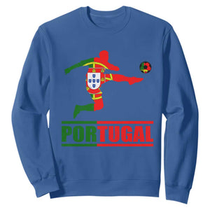 Portugal Soccer Sweatshirt Portuguese Flag Futebol Football Player TS10 Royal Blue Print Your Wear