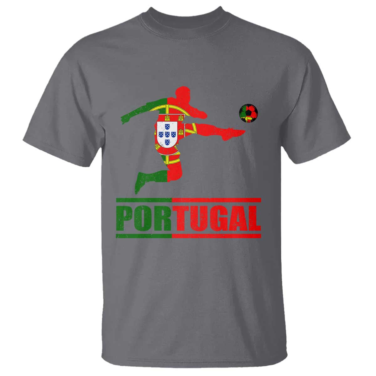 Portugal Soccer T Shirt Portuguese Flag Futebol Football Player TS10 Charcoal Print Your Wear