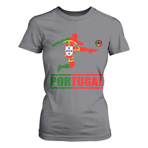 Portugal Soccer T Shirt For Women Portuguese Flag Futebol Football Player TS10 Charcoal Print Your Wear