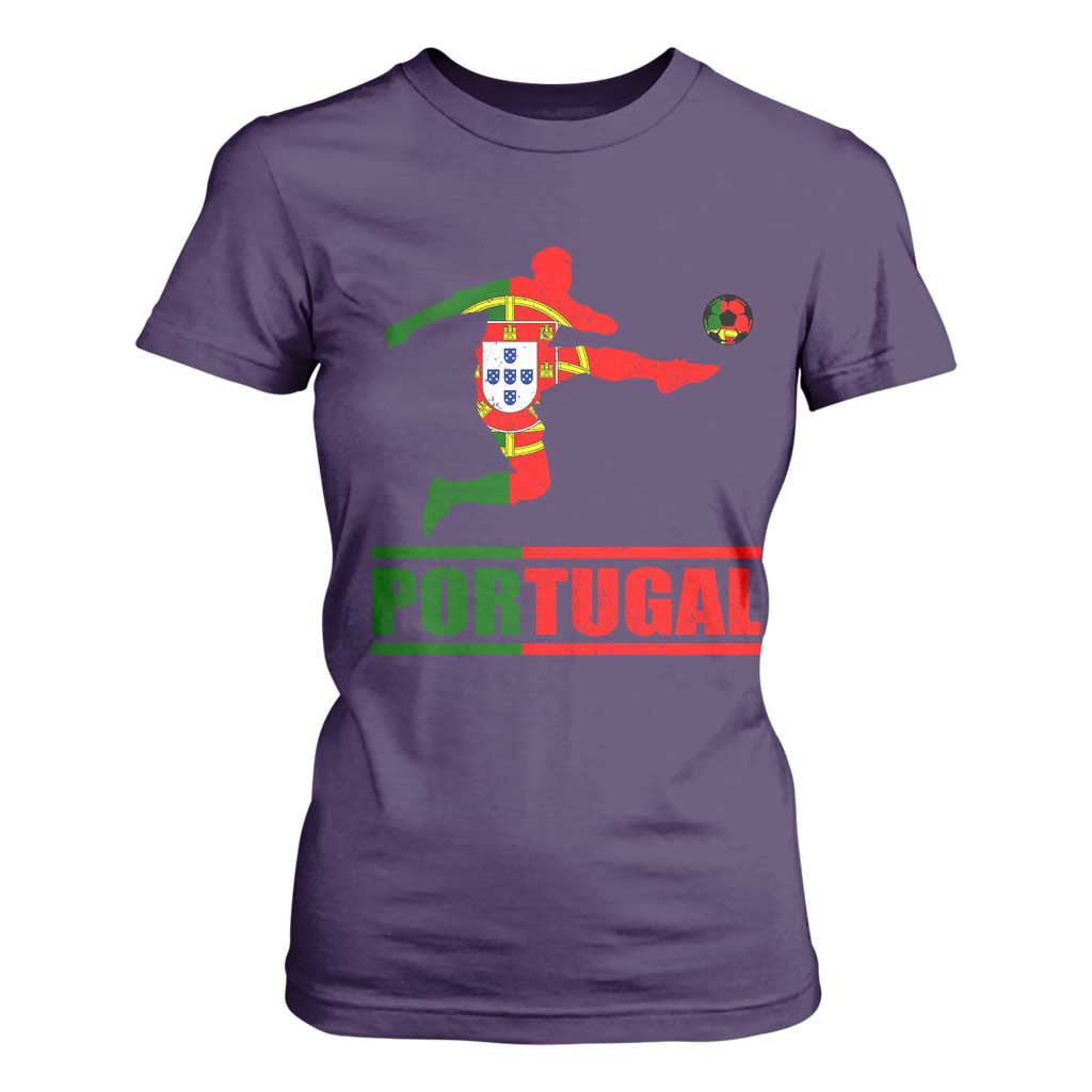Portugal Soccer T Shirt For Women Portuguese Flag Futebol Football Player TS10 Purple Print Your Wear