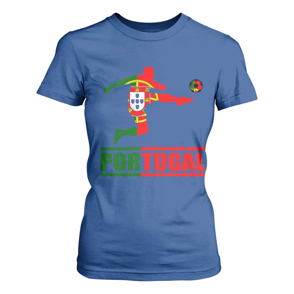 Portugal Soccer T Shirt For Women Portuguese Flag Futebol Football Player TS10 Royal Blue Print Your Wear