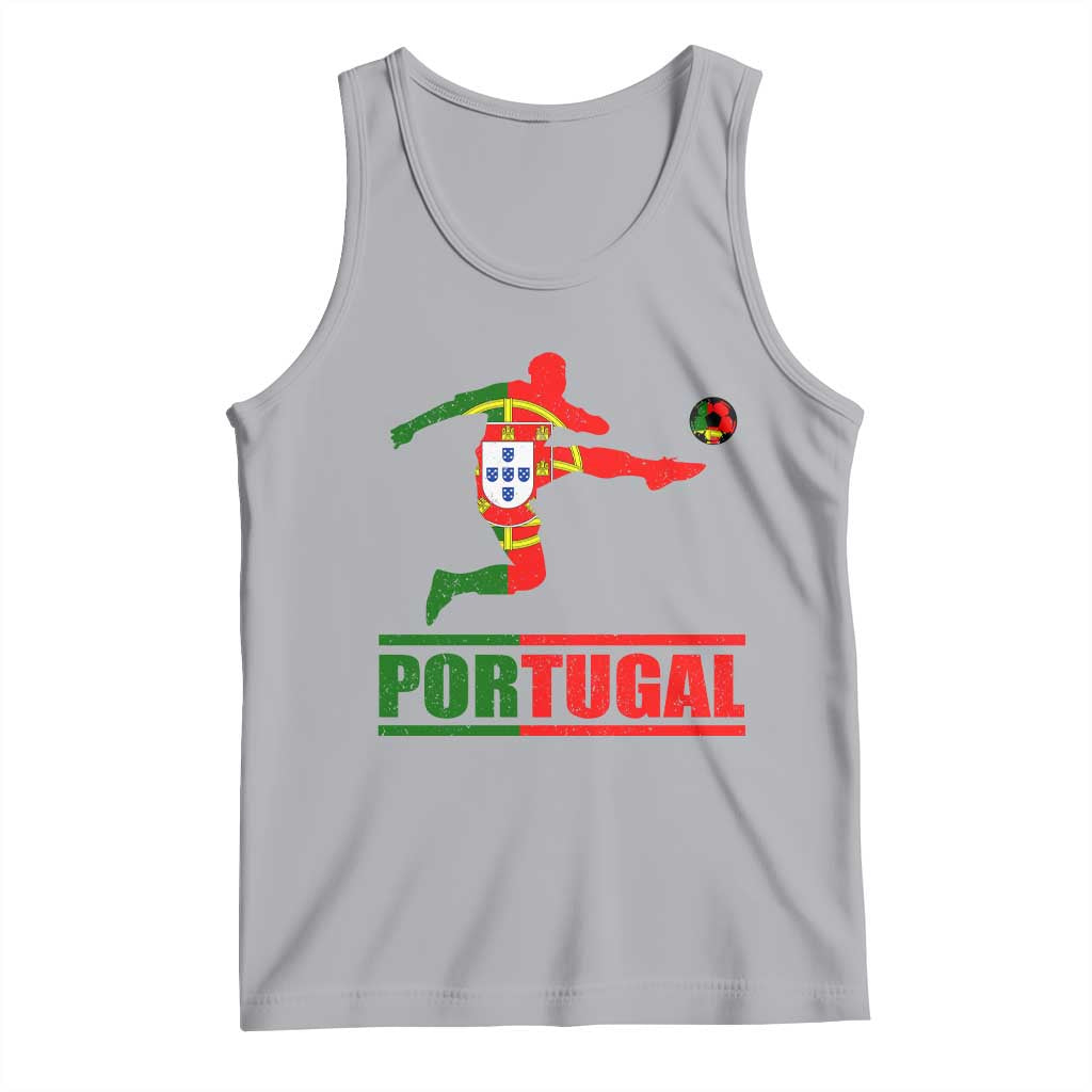 Portugal Soccer Tank Top Portuguese Flag Futebol Football Player TS10 Athletic Heather Print Your Wear
