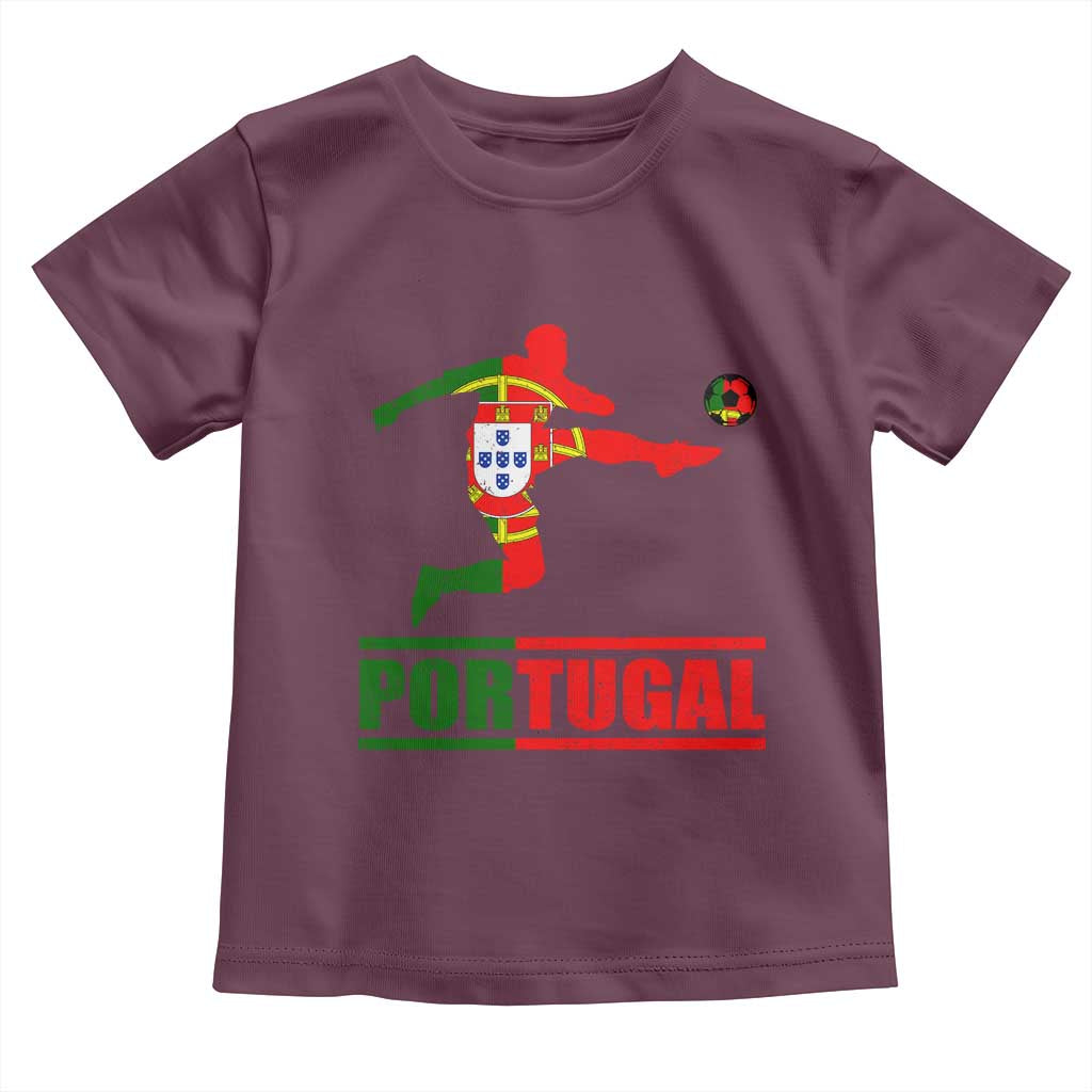 Portugal Soccer Toddler T Shirt Portuguese Flag Futebol Football Player TS10 Maroon Print Your Wear