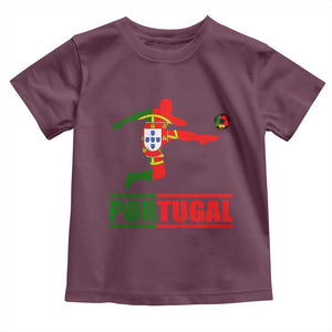 Portugal Soccer Toddler T Shirt Portuguese Flag Futebol Football Player TS10 Maroon Print Your Wear