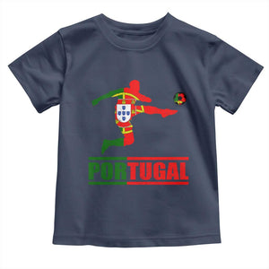 Portugal Soccer Toddler T Shirt Portuguese Flag Futebol Football Player TS10 Navy Print Your Wear