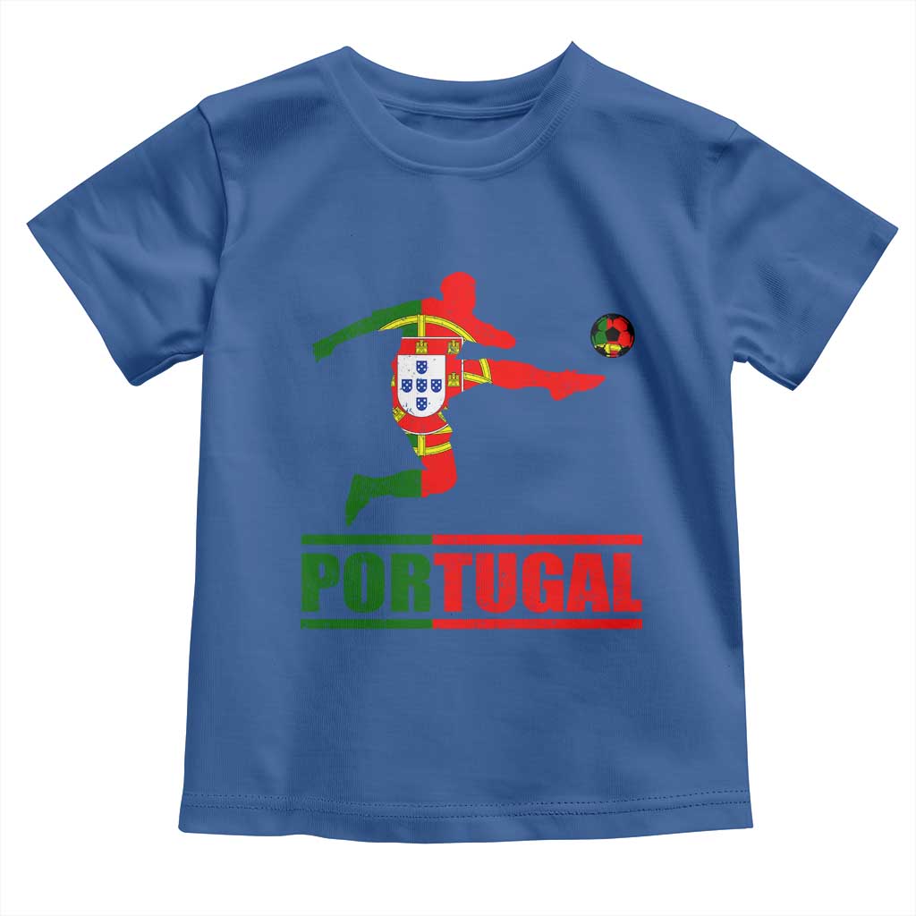 Portugal Soccer Toddler T Shirt Portuguese Flag Futebol Football Player TS10 Royal Blue Print Your Wear
