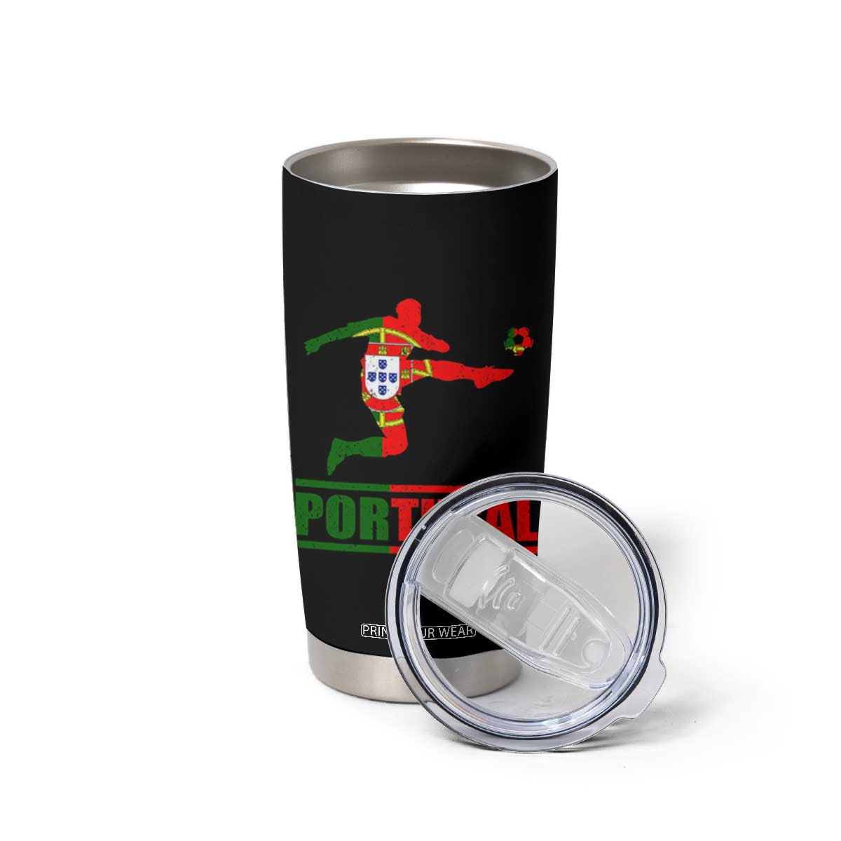 Portugal Soccer Tumbler Cup Portuguese Flag Futebol Football Player TS10 Print Your Wear