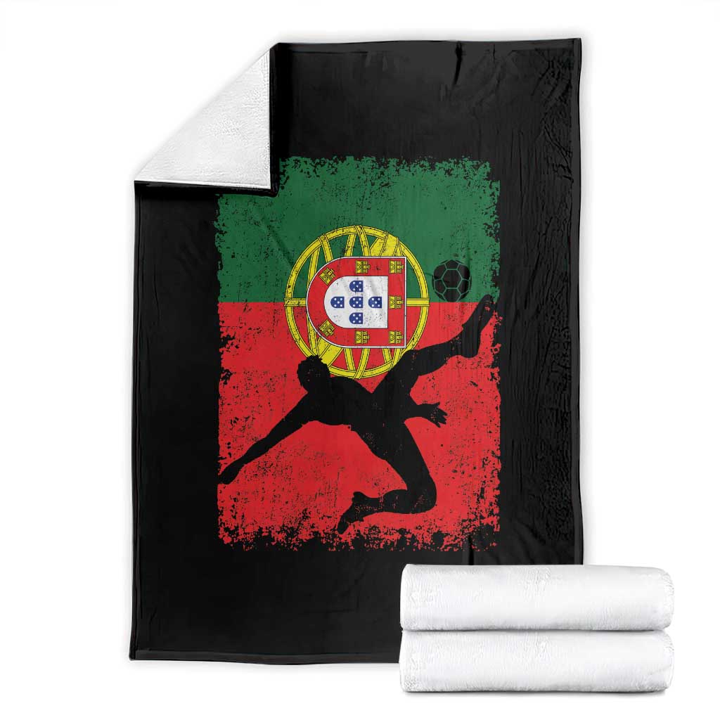 Portugal Soccer Throw Blanket Portuguese Flag Futebol Football Fan TS10 Black Print Your Wear