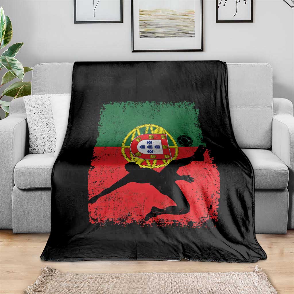 Portugal Soccer Throw Blanket Portuguese Flag Futebol Football Fan TS10 Print Your Wear