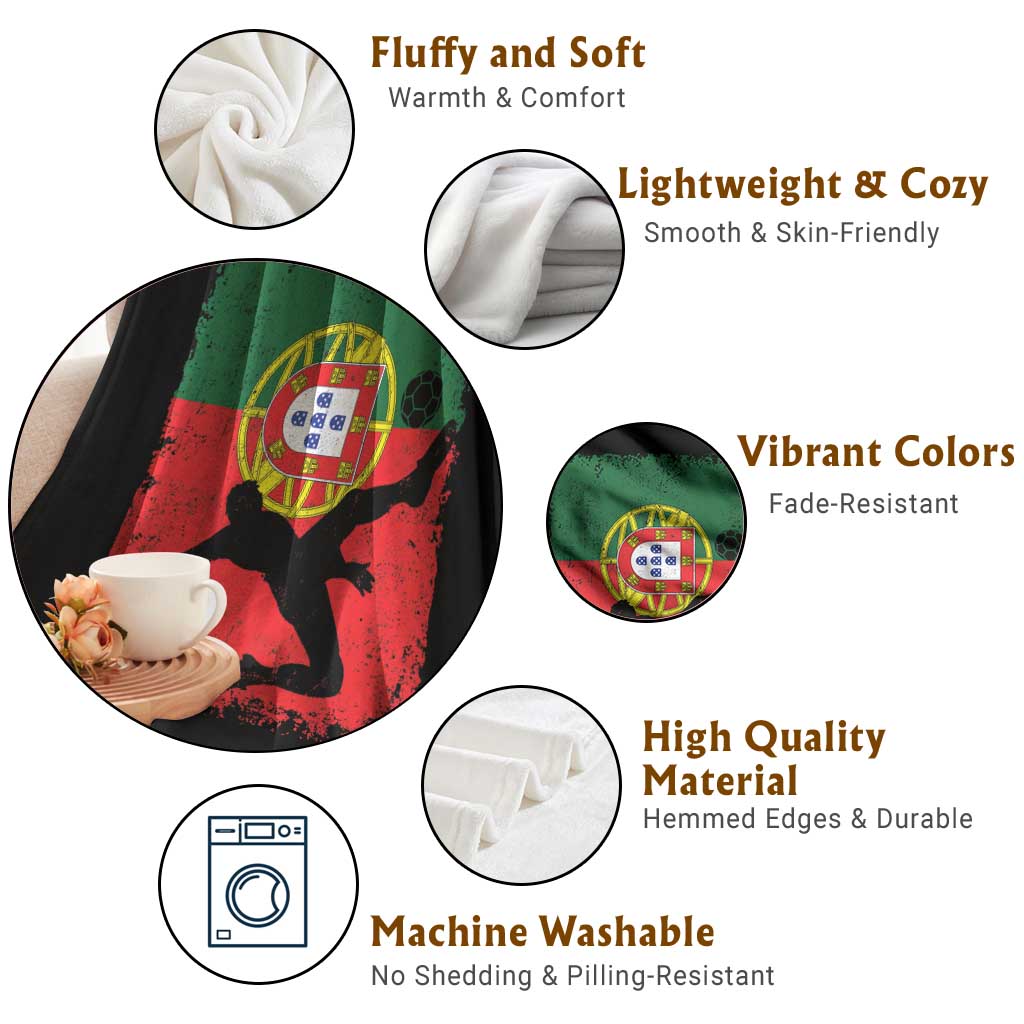 Portugal Soccer Throw Blanket Portuguese Flag Futebol Football Fan TS10 Print Your Wear