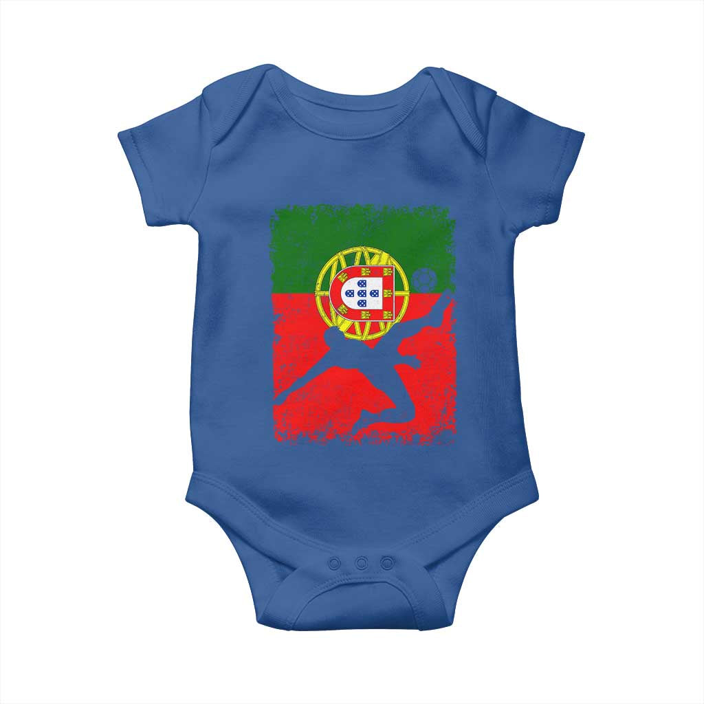 Portugal Soccer Baby Onesie Portuguese Flag Futebol Football Fan TS10 Royal Blue Print Your Wear