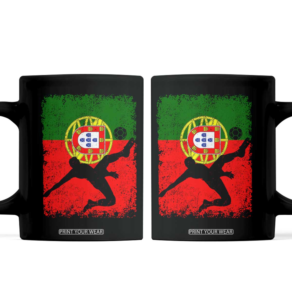 Portugal Soccer Coffee Mug Portuguese Flag Futebol Football Fan TS10 Black Print Your Wear