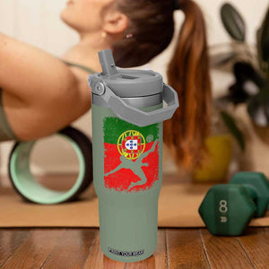 Portugal Soccer Flip Straw Tumbler Portuguese Flag Futebol Football Fan TS10 One Size: 30 oz Moss Green Print Your Wear
