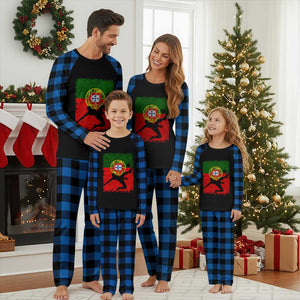 Portugal Soccer Plaid Pajama Set Portuguese Flag Futebol Football Fan TS10 Blue Plaid Print Your Wear