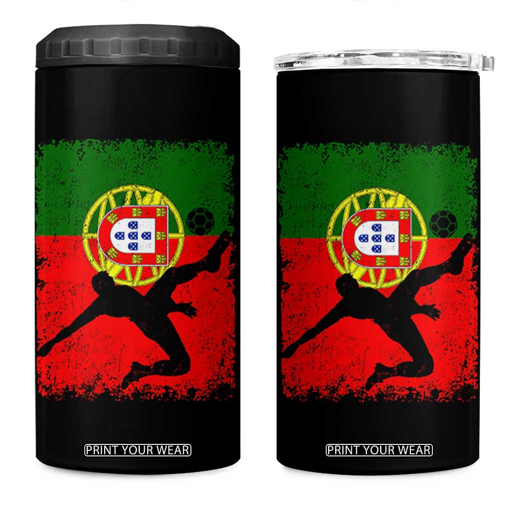 Portugal Soccer 4 in 1 Can Cooler Tumbler Portuguese Flag Futebol Football Fan TS10 One Size: 16 oz Black Print Your Wear