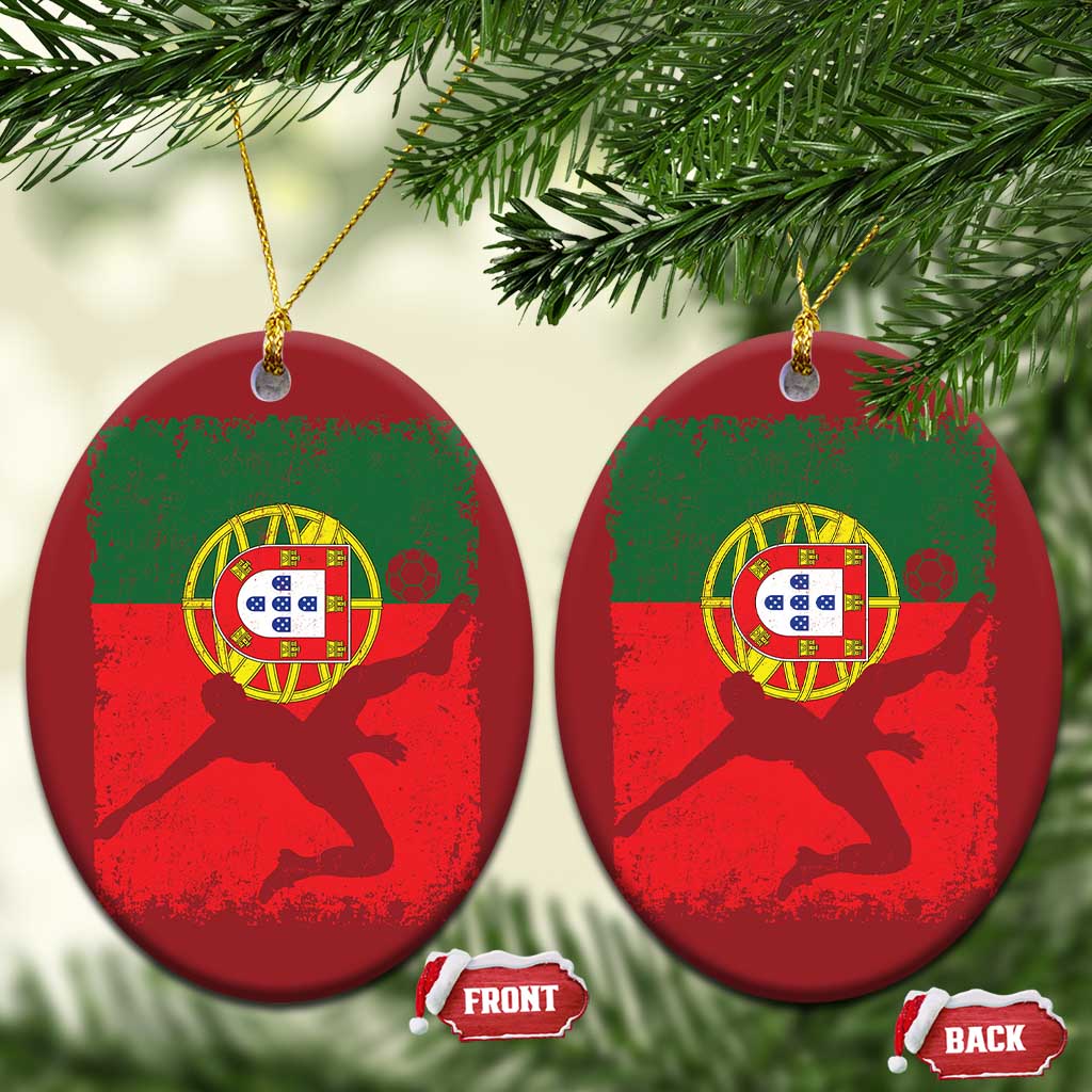 Portugal Soccer Christmas Ornament Portuguese Flag Futebol Football Fan TS10 Oval Red Print Your Wear