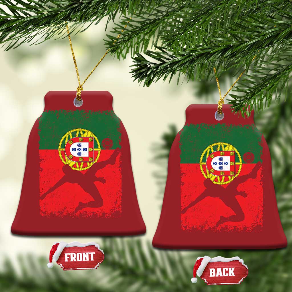 Portugal Soccer Christmas Ornament Portuguese Flag Futebol Football Fan TS10 Bell Flake Red Print Your Wear
