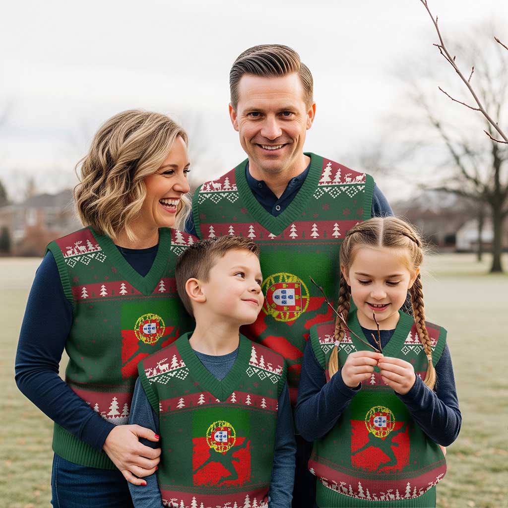 Portugal Soccer V-Neck Knit Sweater Vest Portuguese Flag Futebol Football Fan TS10 Red Green Print Your Wear