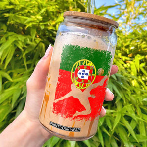 Portugal Soccer Glass Can Portuguese Flag Futebol Football Fan TS10 Black Print Your Wear