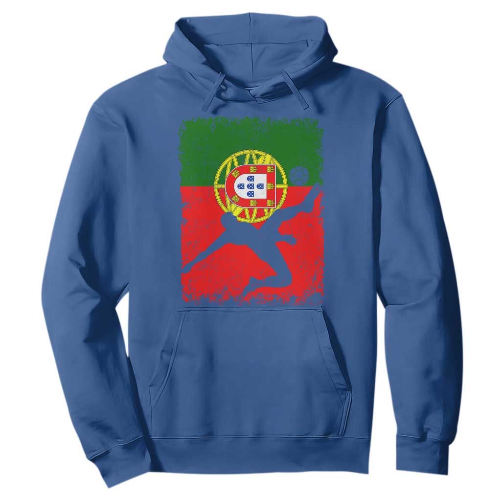 Portugal Soccer Hoodie Portuguese Flag Futebol Football Fan TS10 Royal Blue Print Your Wear