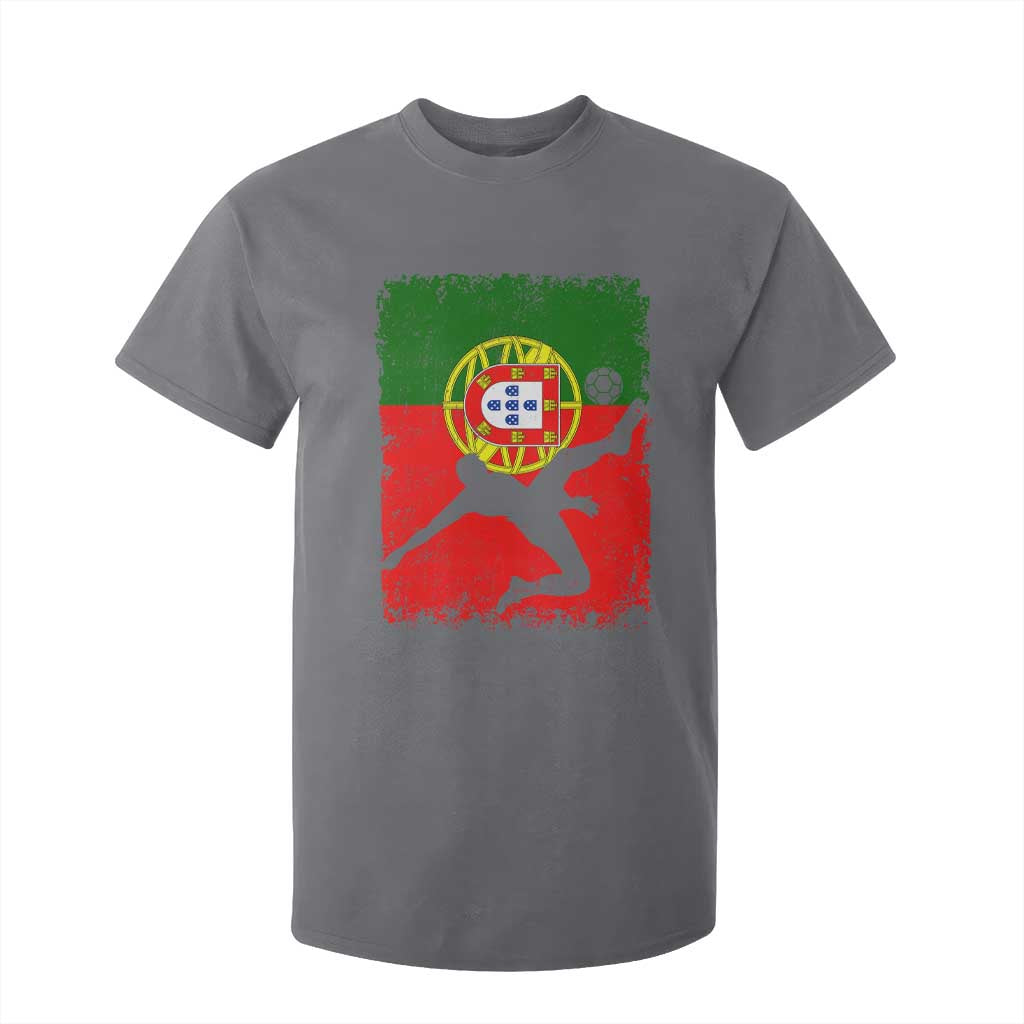 Portugal Soccer T Shirt For Kid Portuguese Flag Futebol Football Fan TS10 Charcoal Print Your Wear