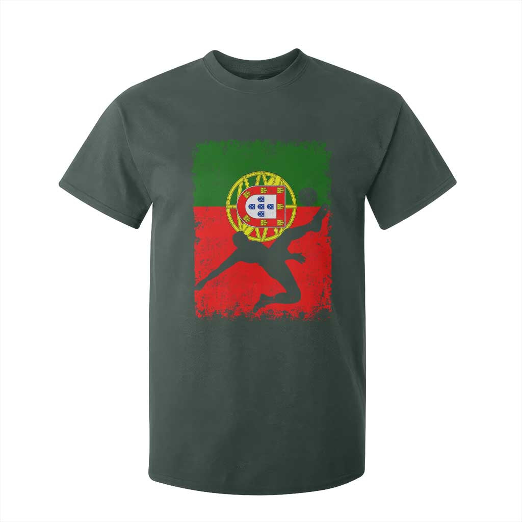 Portugal Soccer T Shirt For Kid Portuguese Flag Futebol Football Fan TS10 Dark Forest Green Print Your Wear