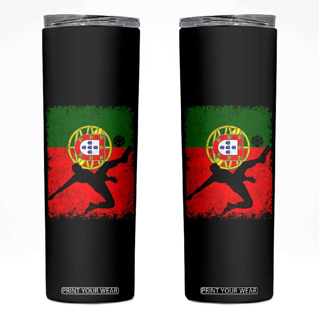 Portugal Soccer Skinny Tumbler Portuguese Flag Futebol Football Fan TS10 Black Print Your Wear