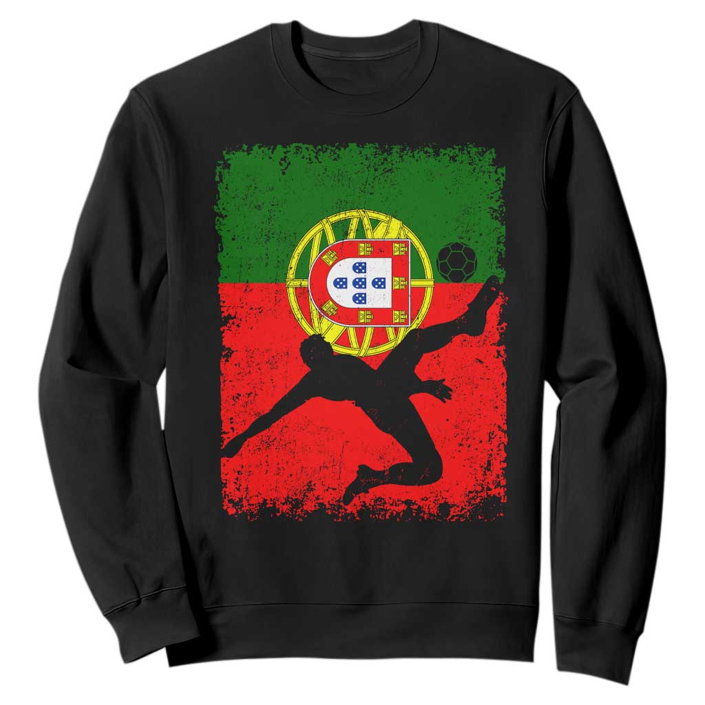 Portugal Soccer Sweatshirt Portuguese Flag Futebol Football Fan TS10 Black Print Your Wear