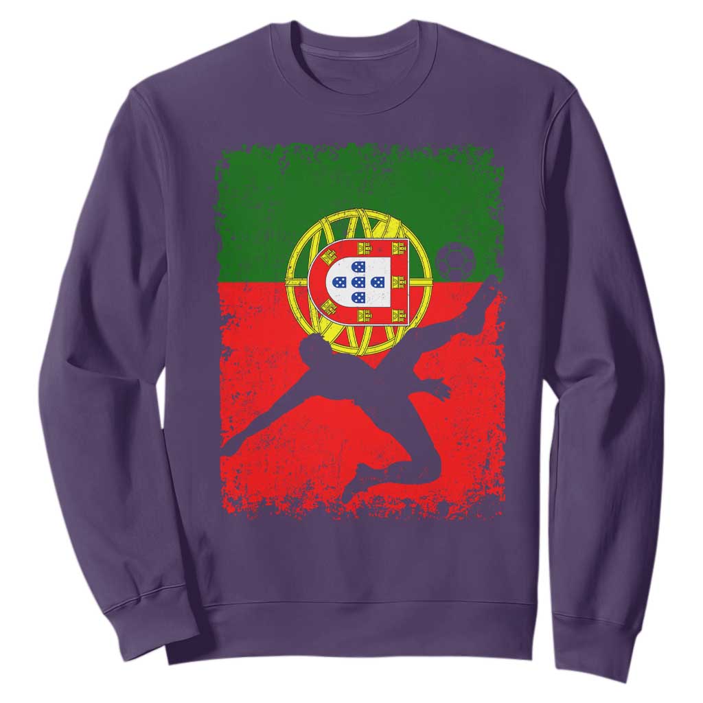 Portugal Soccer Sweatshirt Portuguese Flag Futebol Football Fan TS10 Purple Print Your Wear